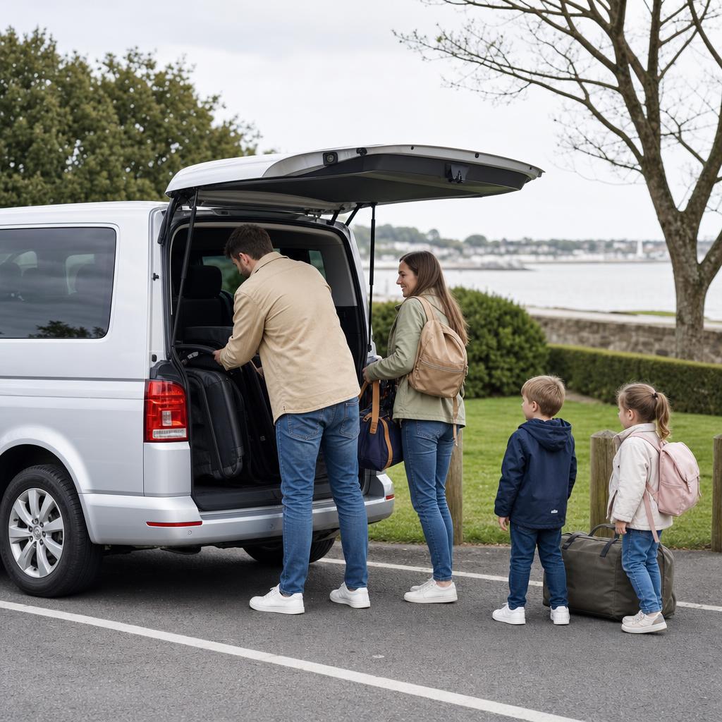 Rental vehicle on road through Hamble-le-Rice and surrounding peninsula routes