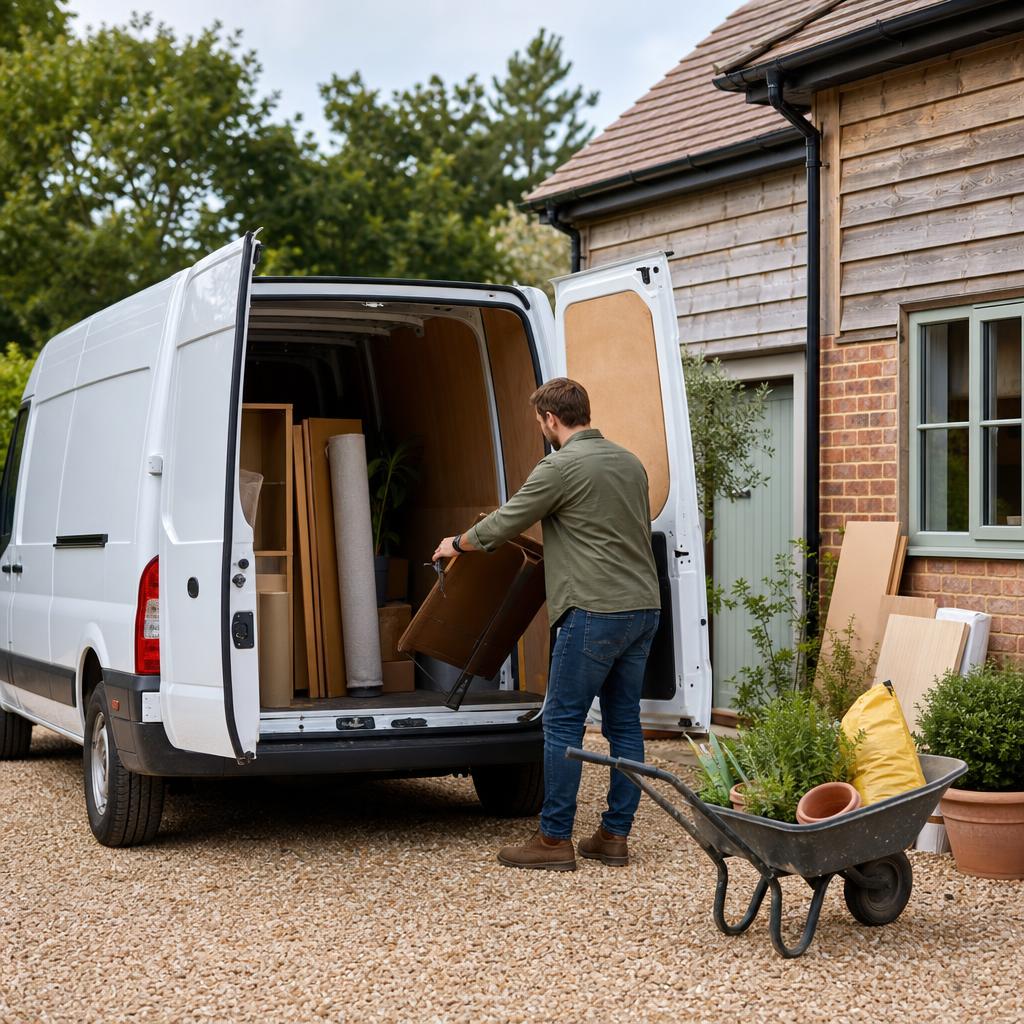 Hire vehicle travelling through Botley area towards main Hampshire road links